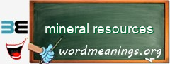 WordMeaning blackboard for mineral resources